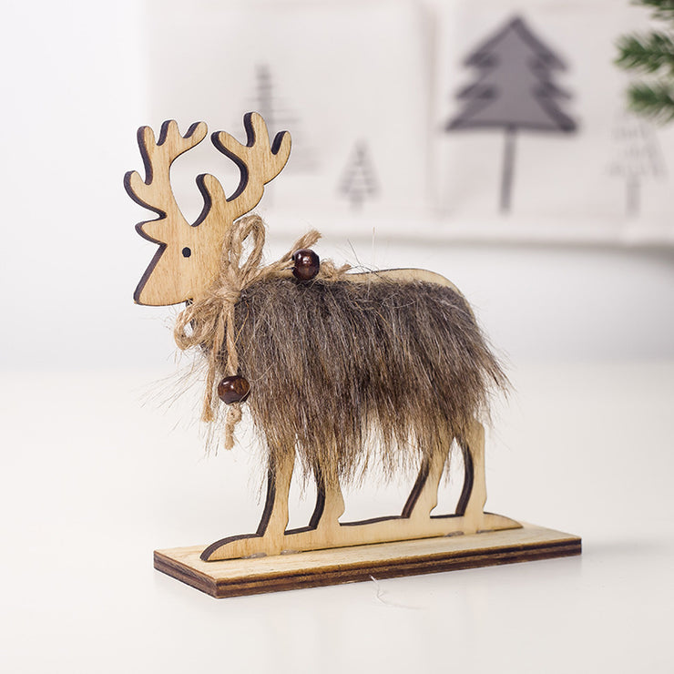 Christmas Elk Decorative Ornaments Wooden Felt Christmas Decorations Creative Furnishings Ornaments