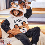 Coral Fleece Couple Pajamas Cute Flannel Loungewear