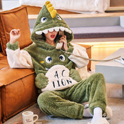 Coral Fleece Couple Pajamas Cute Flannel Loungewear