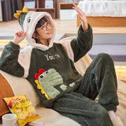 Coral Fleece Couple Pajamas Cute Flannel Loungewear