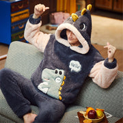 Coral Fleece Couple Pajamas Cute Flannel Loungewear