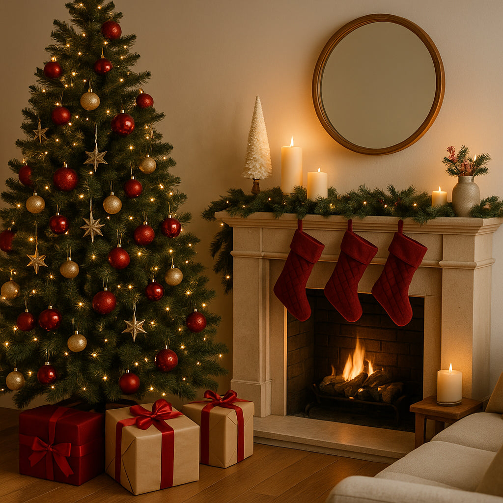 decoracion navidad arbol chimenea merrylight