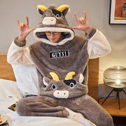 Coral Fleece Couple Pajamas Cute Flannel Loungewear